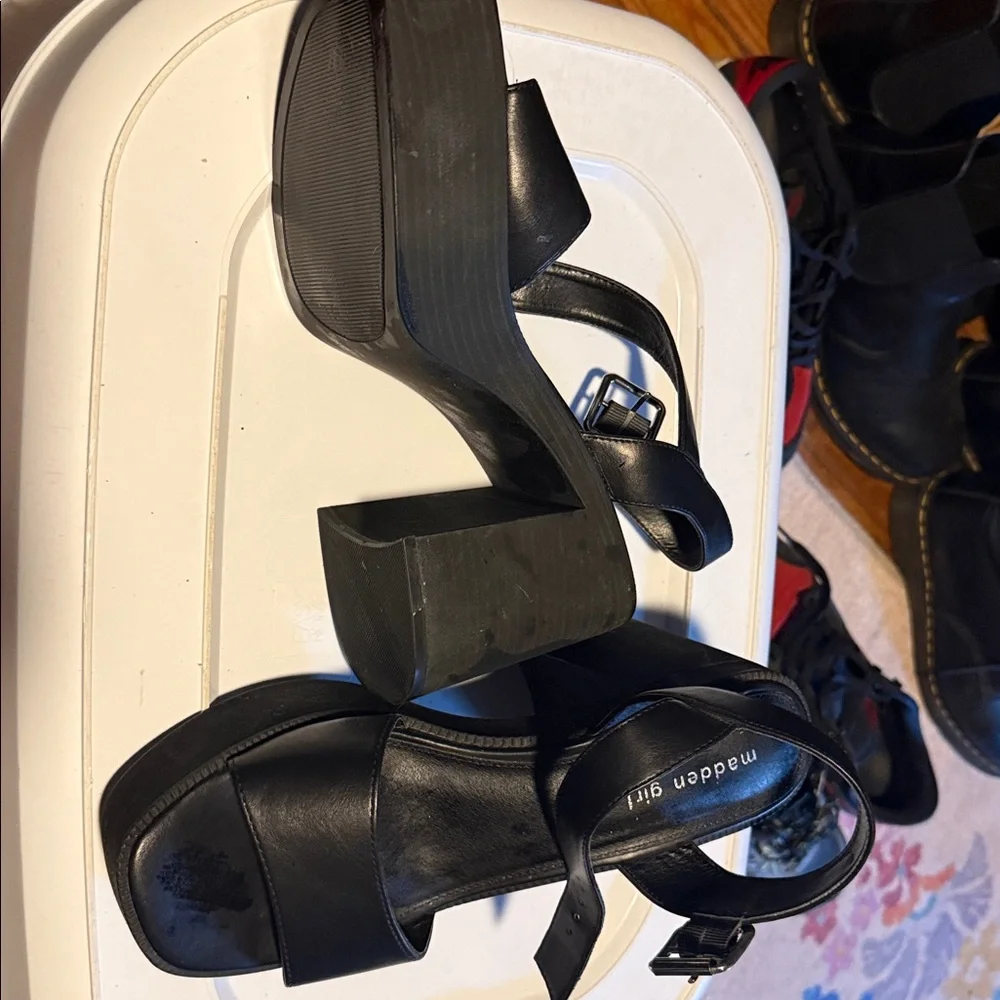 Madden Girl Black Strappy Heels - Picture 2 of 4